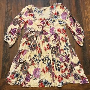 Altar'd State Floral Flowy Babydoll Dress, Women's size Large